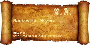 Markovics Mózes névjegykártya